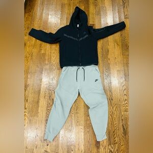 Nike Black tech Jacket and Light Gray tech Pants